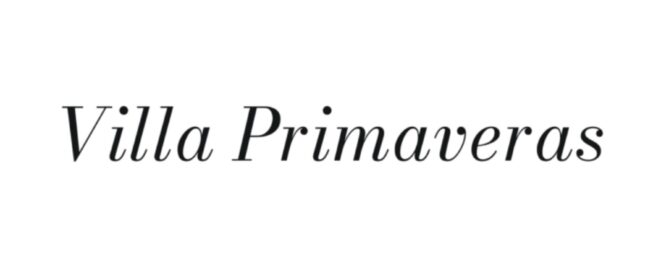 Logotipo oficial de Villa Primaveras, residencia de lujo para hospedaje exclusivo y eventos privados.